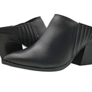 FARYL by Farylrobin N2008* Womens Black Leather Sarena Boot Mules Sz 7.5